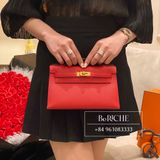  Kelly Pochette KP22 Epsom Leather Rouge Cassaque 