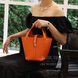  Picotin P18 Clemence Leather Feu Orange PHW 
