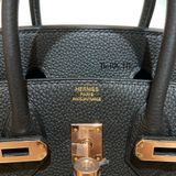  Birkin B25 Togo Noir Black RGHW 