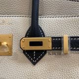  Birkin Hss B25 Bicolor Togo Craie/Noir (GHW) 