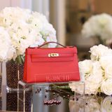  Kelly Pochette KP22 Epsom Leather Rouge Cassaque 
