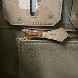  Birkin B25 Ostrich Vert Criquet GHW 