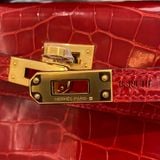  Kelly Pochette KP22 Crocodile Alligator Shinny Braise 
