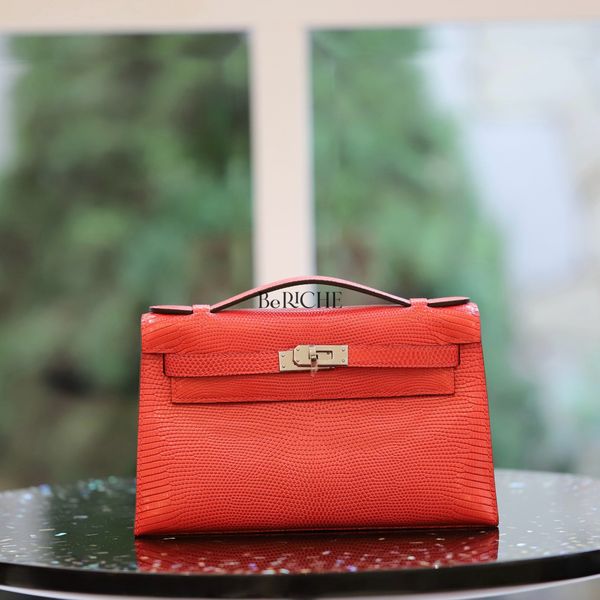  Kelly Pochette KP22 Lizard Pink PHW 