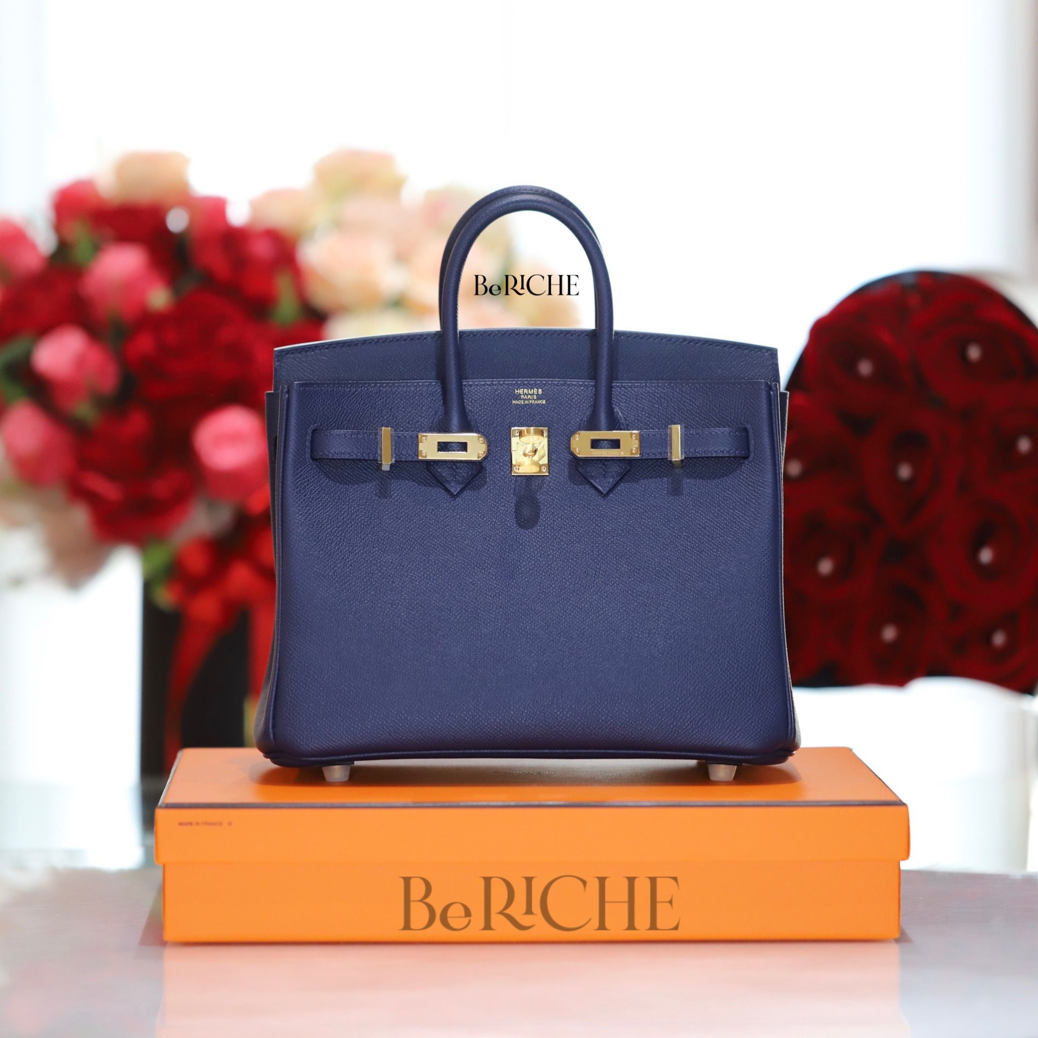 Birkin B25 Epsom Blue Sapphire GHW