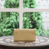  Kelly Wallet Ostrich Parchemin GHW 