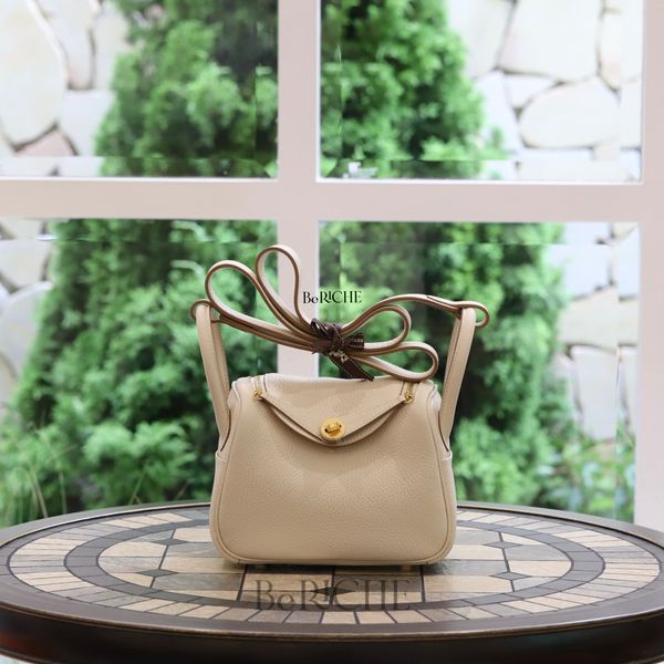  Mini Lindy 20 Clemence Leather Craie GHW 