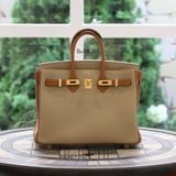  Birkin Hss B25 Bicolor Togo Trench/Gold GHW 