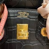  Birkin B25 Crocodile Matte Alligator Noir Black GHW 