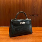  Kelly mini k20 Crocodile Alligator Black PHW 