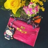  Kelly Pochette KP22 Crocodile Alligator Shinny Rose GHW 
