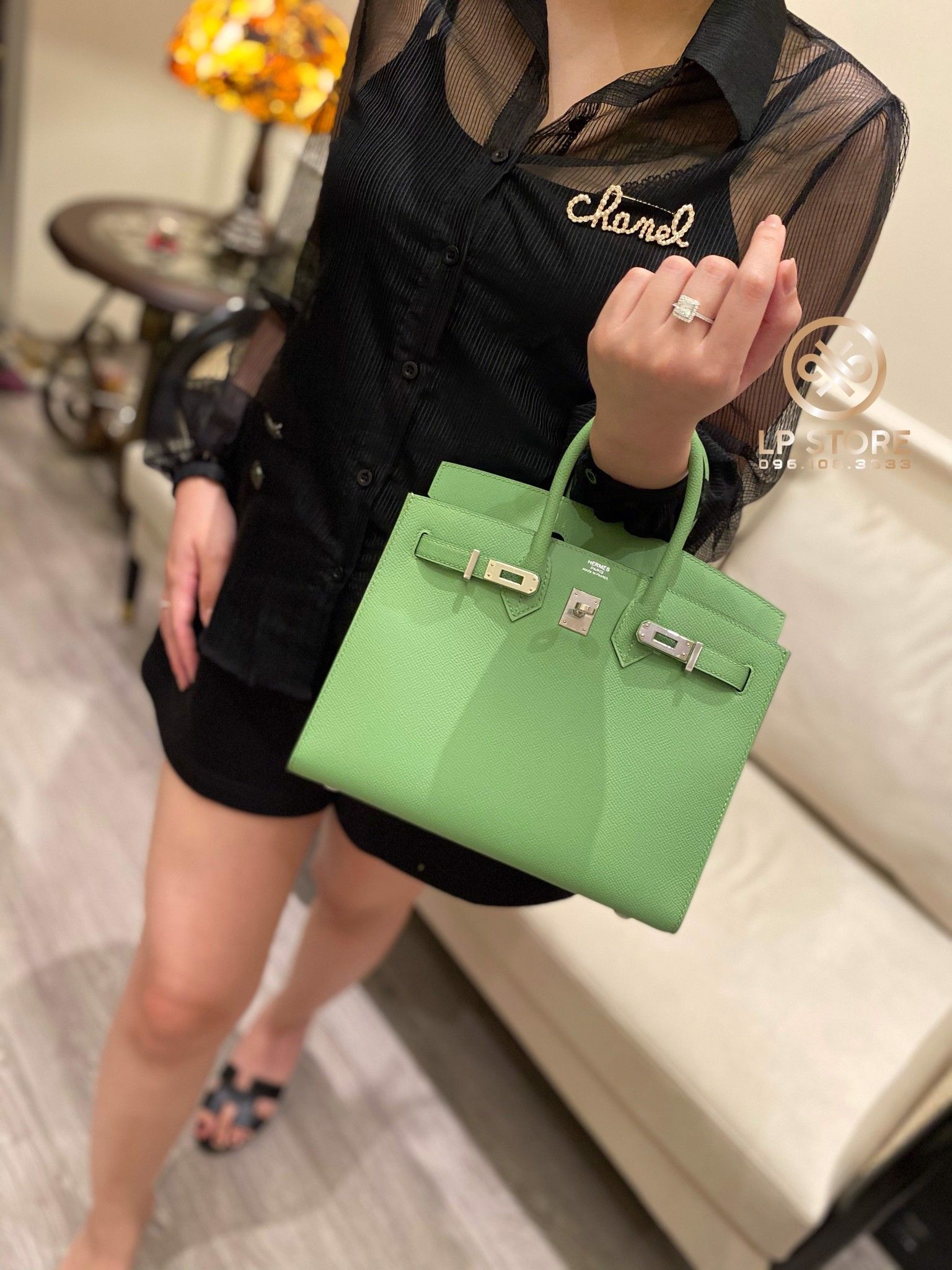 Vert Criquet Epsom Birkin 30