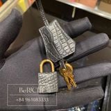  Kelly K25 Crocodile Matte Alligator Noir Black GHW 