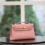  Kelly Pochette KP22 Swift Leather Mauve GHW 