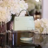  Kelly Mini K20 Matte Alligator Crocodile Vert d’eau 