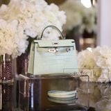  Kelly Mini K20 Matte Alligator Crocodile Vert d’eau 