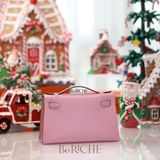  Kelly Pochette KP22 Swift Leather Mauve GHW 