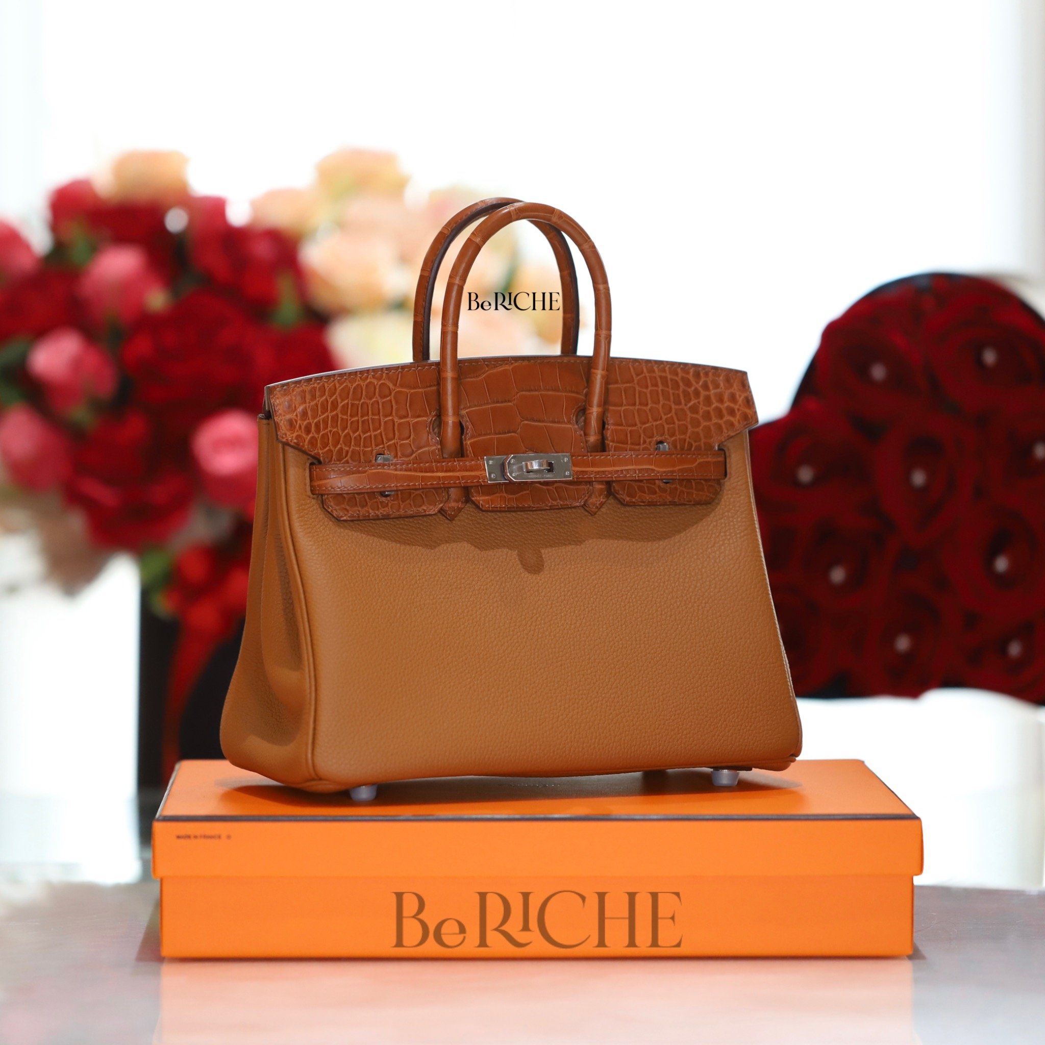 Birkin B25 Touch Togo/Crocodile Gold – BeRiche