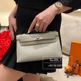  Kelly Pochette KP22 Crocodile Alligator Matte Gris Perle 