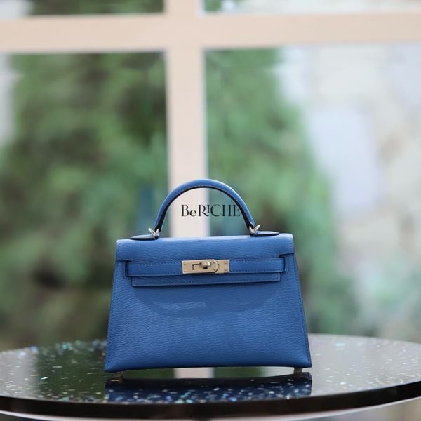  Kelly Mini K20 Chèvre Blue Hydra PHW 