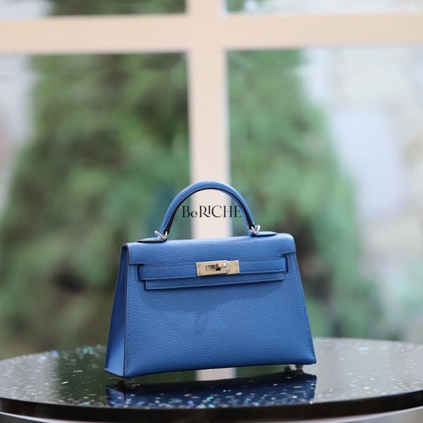  Kelly Mini K20 Chèvre Blue Hydra PHW 