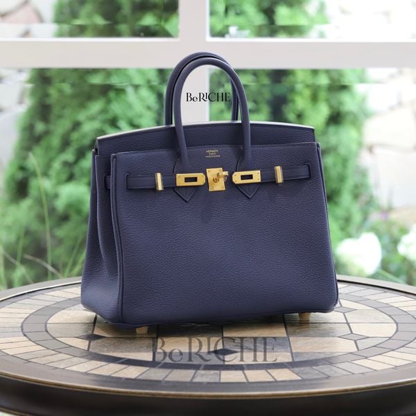  Birkin B25 Togo Bleu Brighton GHW 