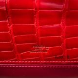  Kelly Pochette KP22 Crocodile Alligator Shinny Braise 