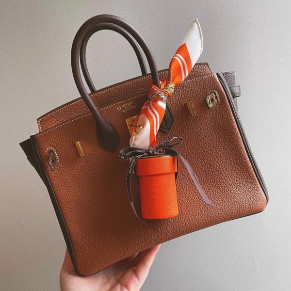  Birkin B25 Togo Bicolor Gold/Chocolate GHW 