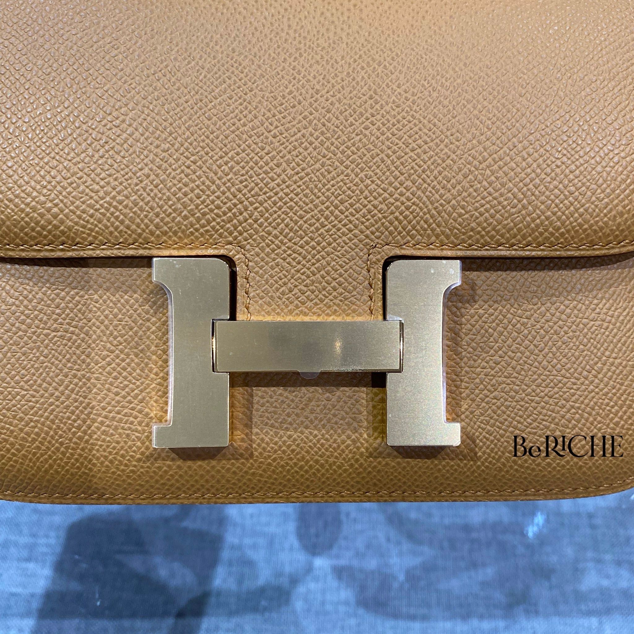 Hermes Constance 18 Epsom Chai PHW