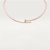  CARTIER JUSTE UN CLOU TORQUE NECKLACE, SMALL MODEL, DIAMONDS 
