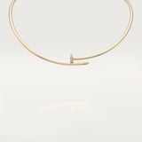  CARTIER JUSTE UN CLOU TORQUE NECKLACE, SMALL MODEL, DIAMONDS 