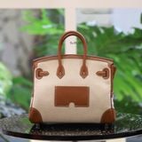  Birkin B25 Toile cargo Gold - ecru PHW 