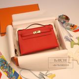  Kelly Pochette KP22 Epsom Leather Rouge Cassaque 