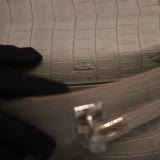  Kelly Pochette KP22 Crocodile Alligator Matte Gris Perle 