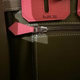 Birkin Hss B25 Epsom Bicolor Rose Azalea/ Etoupe Brushed PHW 