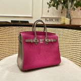  Birkin B25 Togo Bicolor Rose Purple/ Gris Asphalt Brushed PHW 