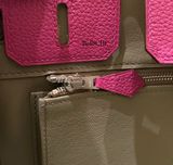  Birkin B25 Togo Bicolor Rose Purple/ Gris Asphalt Brushed PHW 