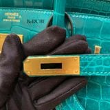  Birkin B30 Crocodile Porusus Emerald GHW 