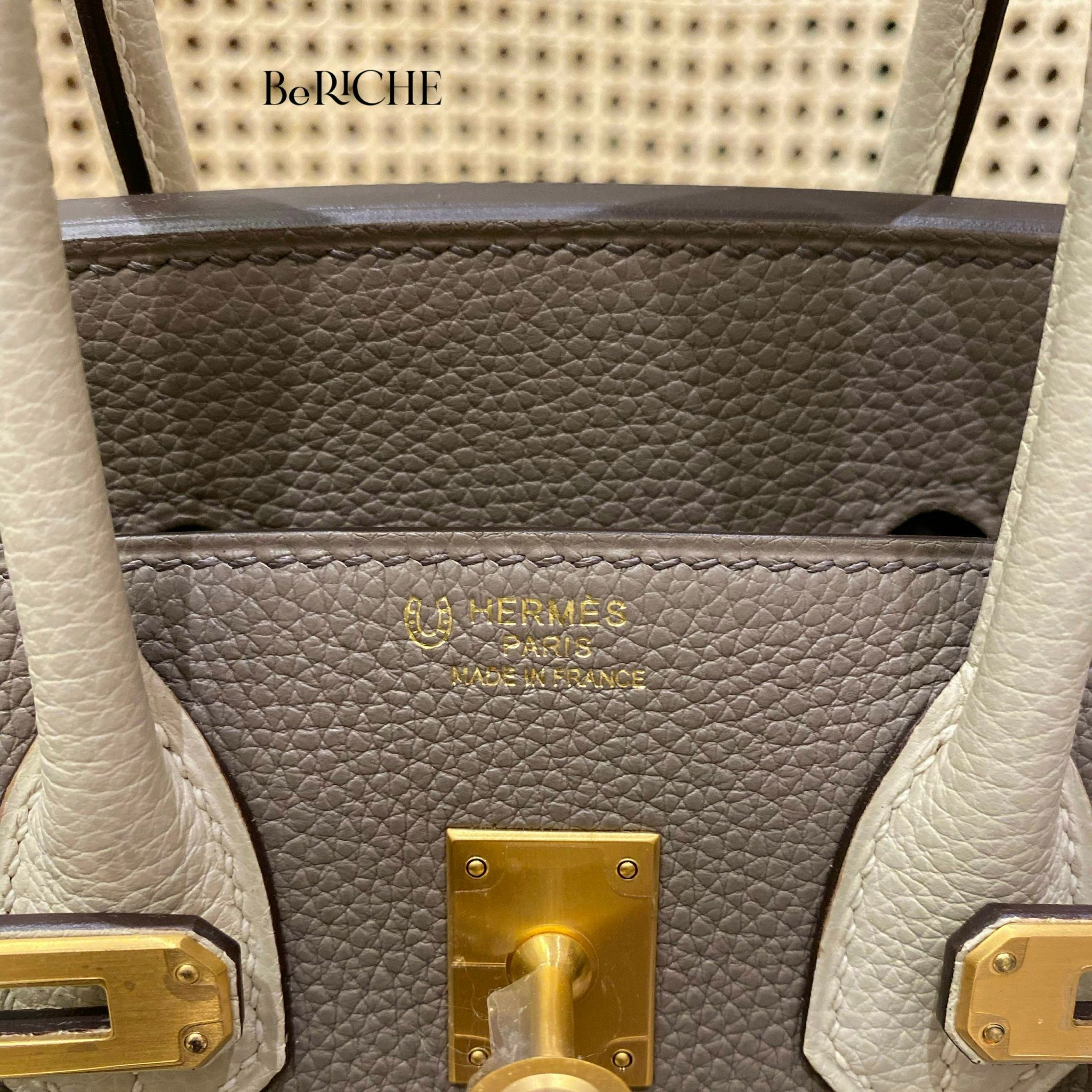 Birkin B25 Togo Bicolor (Gris Asphalt/Craie) GHW