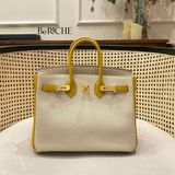  Birkin B25 togo Bicolor hss Craie/JauneAmber Brushed GHW 
