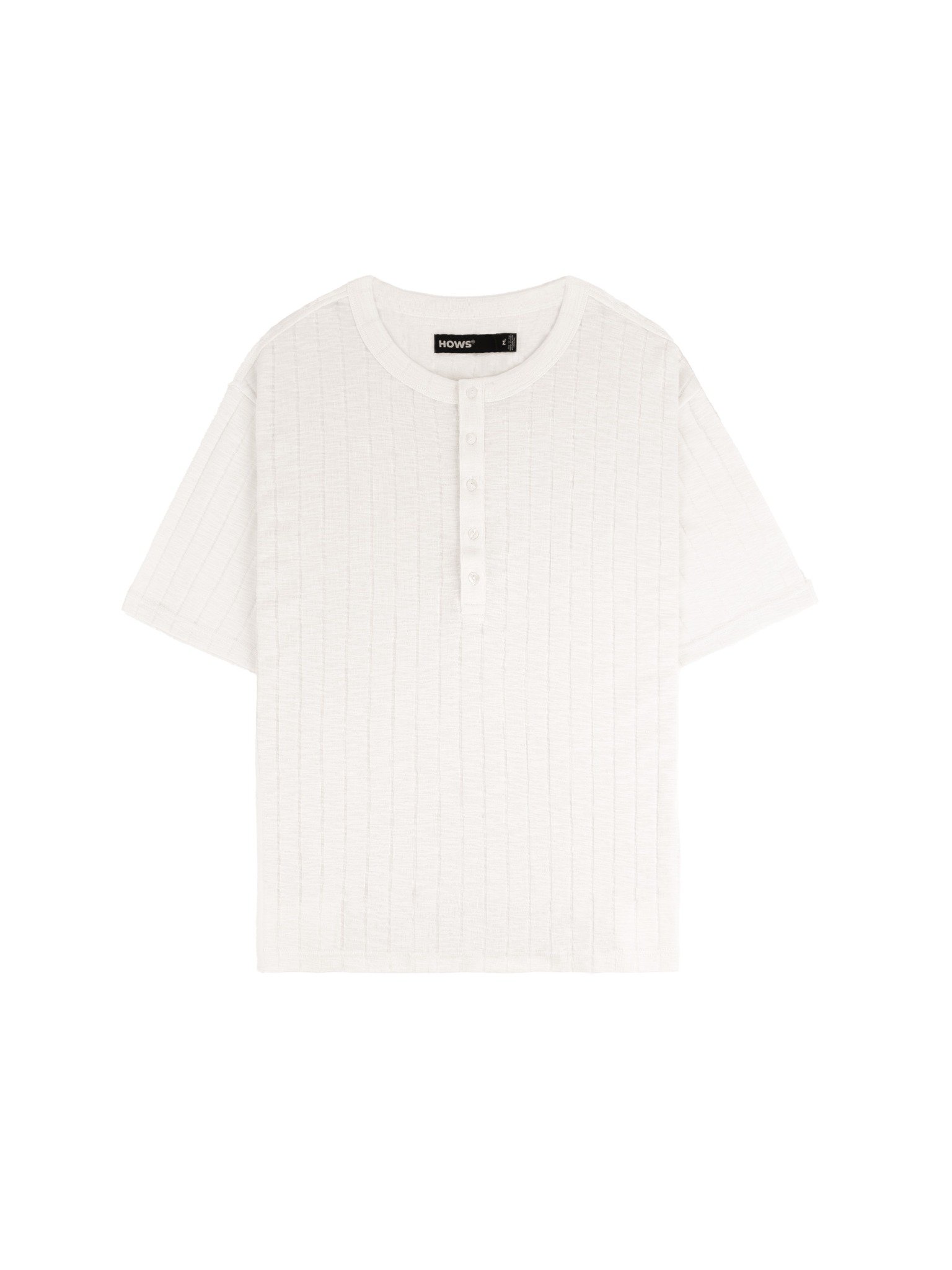  HOWS® FITTED HENLEY T-SHIRT / CREAM 