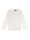  HOWS® FITTED LONG SLEEVE HENLEY T-SHIRT / CREAM 