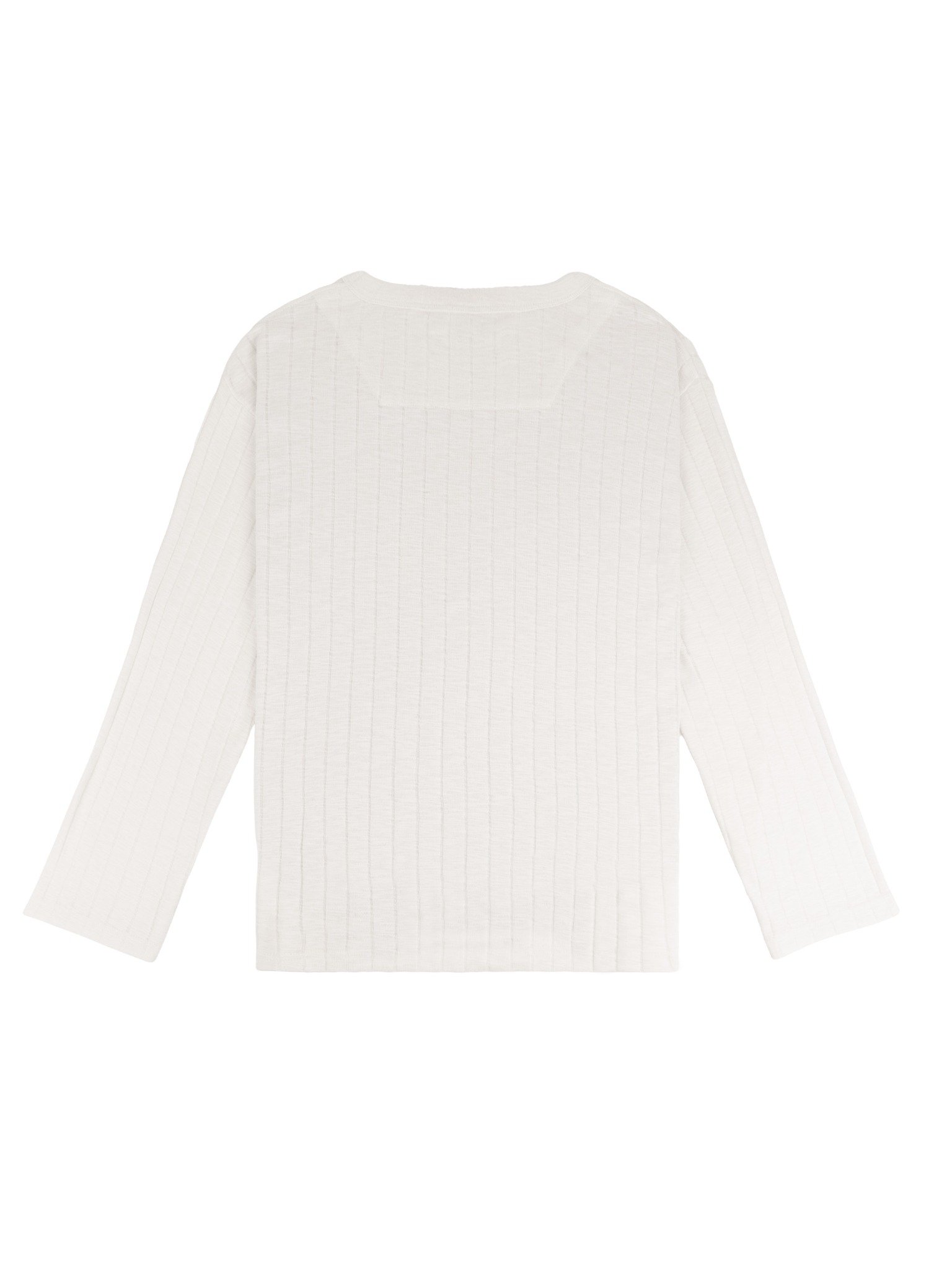 HOWS® FITTED LONG SLEEVE HENLEY T-SHIRT / CREAM 