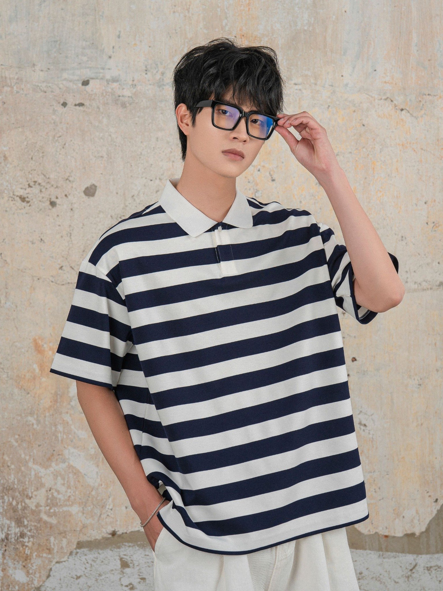  HOWS® ÁO POLO SỌC / XANH DƯƠNG 