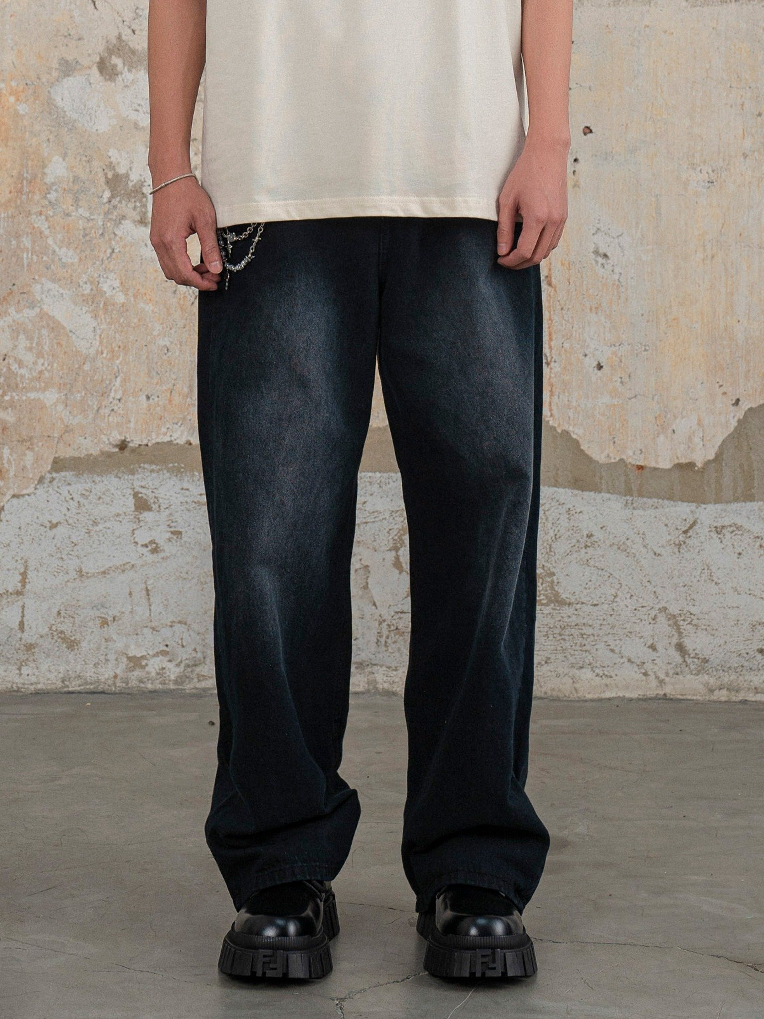  HOWS® INSIDE-OUT JEANS PANTS / WASHED BLACK 