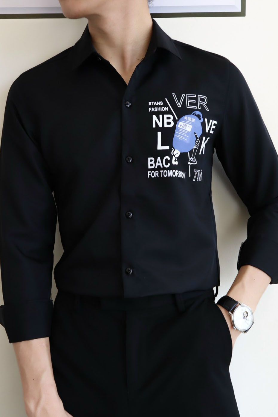 Áo sơ mi nam đẹp dài tay hàn quốc màu trắng đen vải sơ mi lụa công sở cao  cấp  May Minh Cường  ShopMiniVN