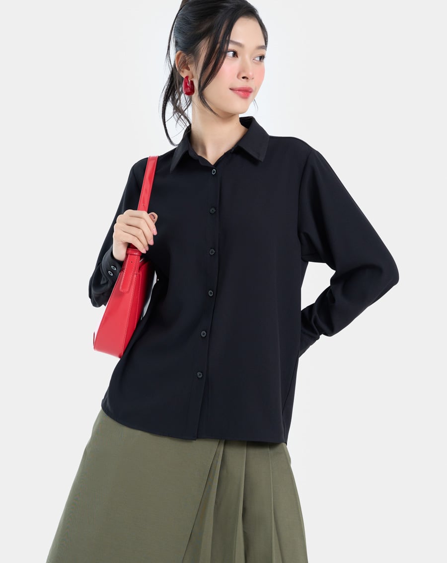 Áo sơmi basic vai đúng - Image 1