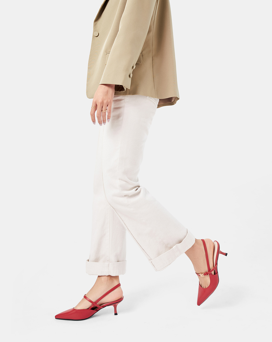 Giày Cao Gót Slingback Phối Khoá La Bàn - Image 3