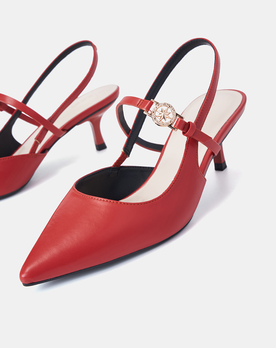 Giày Cao Gót Slingback Phối Khoá La Bàn - Image 5