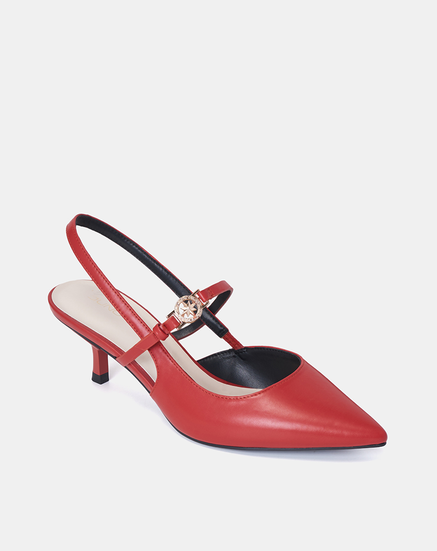 Giày Cao Gót Slingback Phối Khoá La Bàn - Image 6